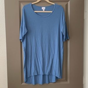 LuLaRoe Blue Ribbed Irma Top
